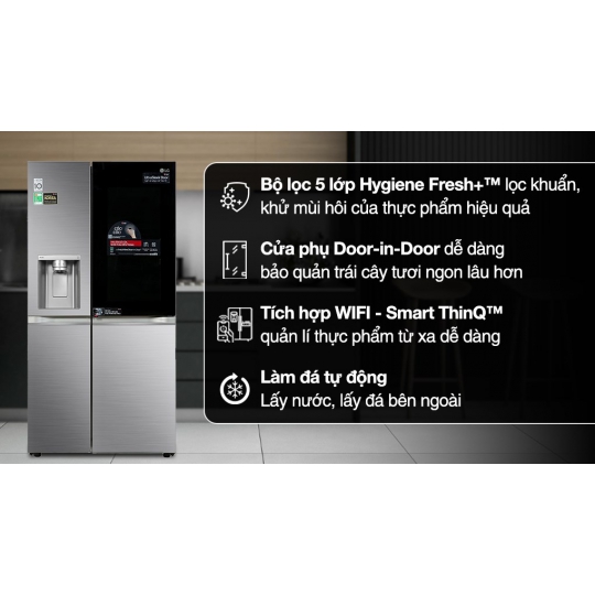Tủ lạnh LG Inverter 635 lít Side By Side InstaView Door-in-Door GR-X257JS
