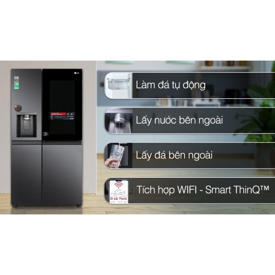Tủ lạnh LG Inverter 635 Lít Side By Side InstaView Door-in-Door GR-X257MC