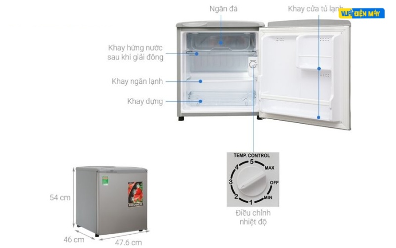 Tủ lạnh mini aqua 50l
